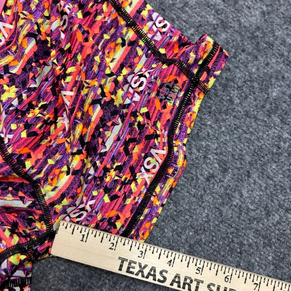 VSX Sport Shorts Womens Size S Multicolor Geometric Logo Print Athletic Running